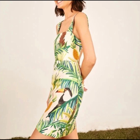 NWT FARM RIO TOUCAN PARADISE BACK BELT DRESS - Picture 2 of 4